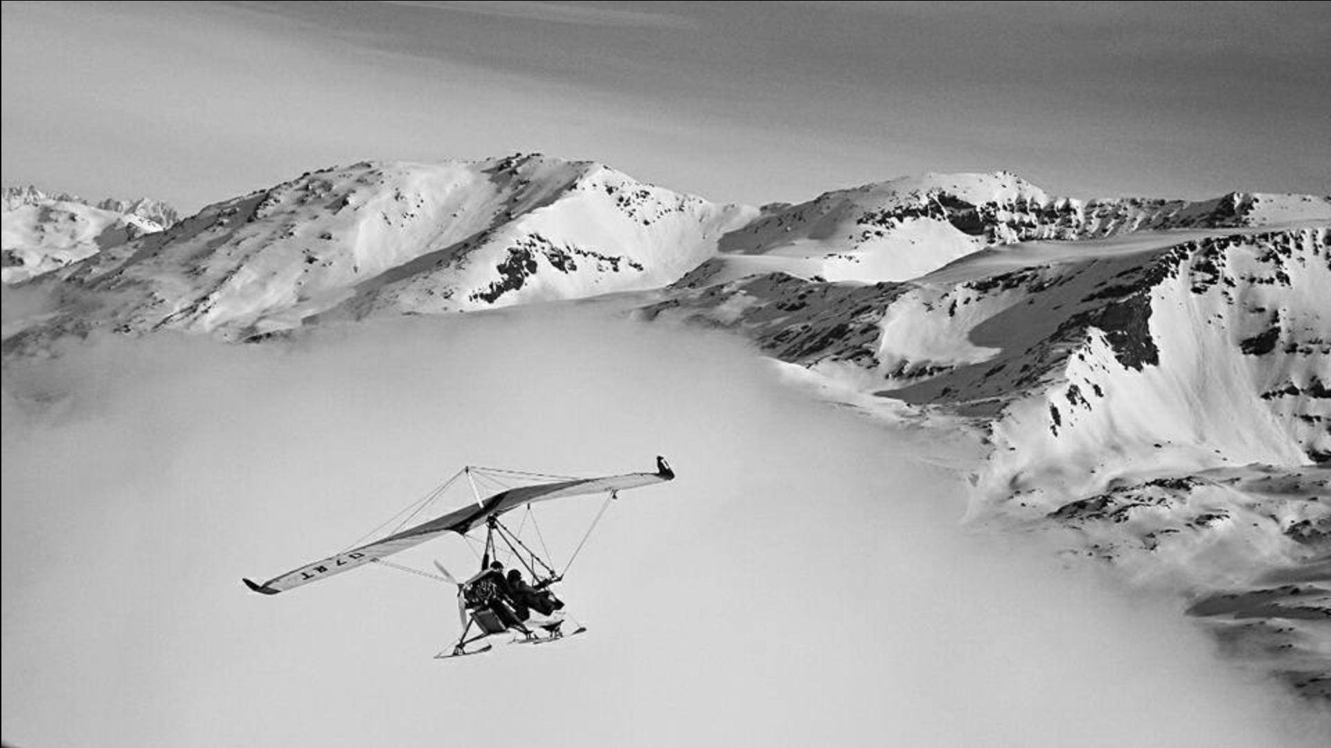 Vol montagne, noir & blanc
